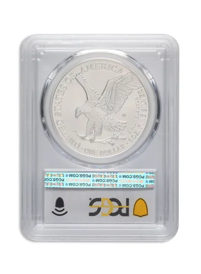 2022-W Burnished Silver Eagle PCGS SP70 — reverse view
