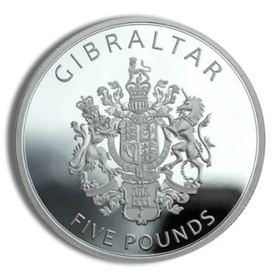 2022 1 oz Gibraltar Platinum Castle — reverse view