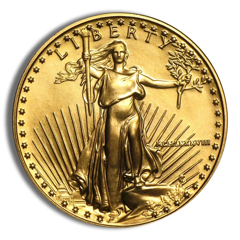 1988 1/2 oz Gold Eagle - BU (MCMLXXXVIII) — Gold bullion from Standard Bullion