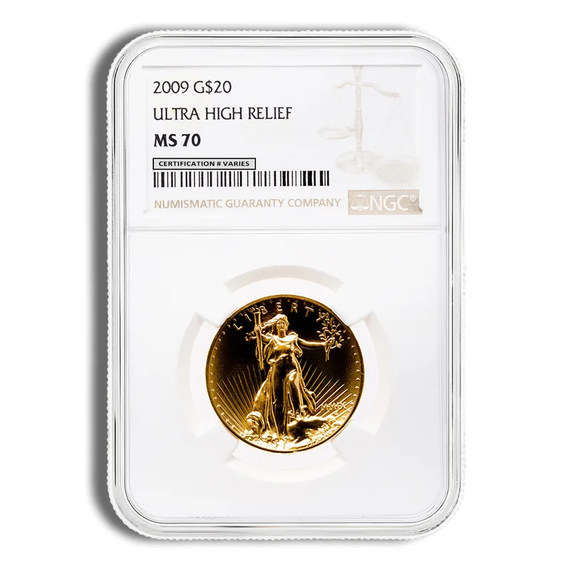 2009 Ultra High Relief Double Eagle Gold Coin NGC MS70 — Gold bullion from Standard Bullion