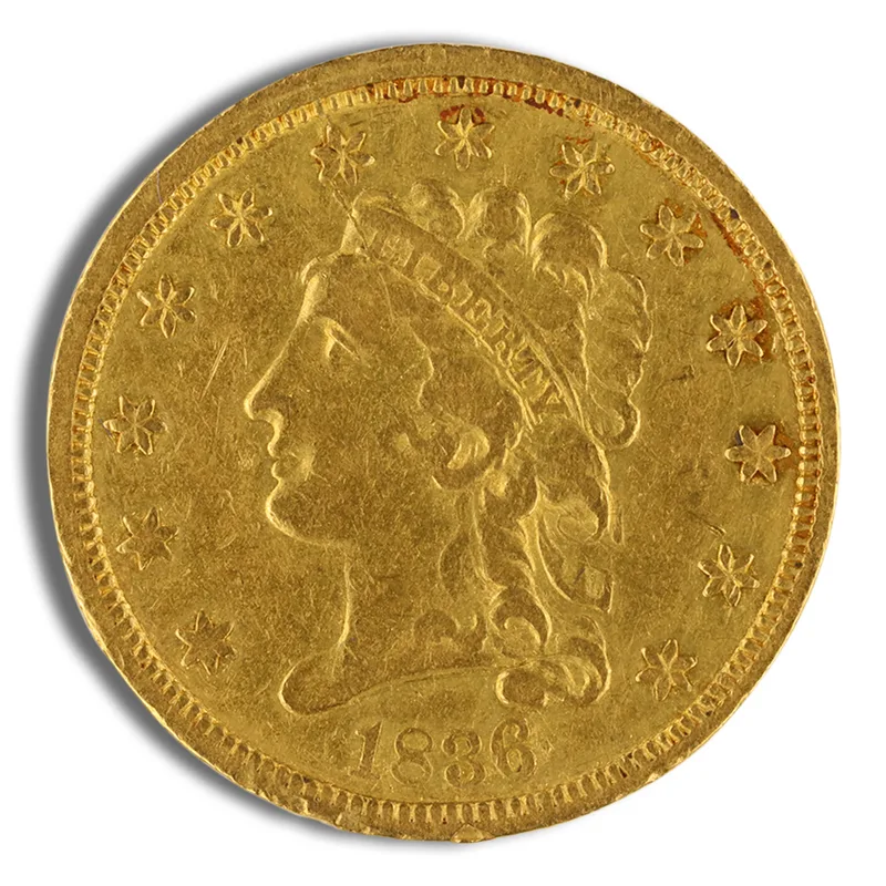 $2.5 Gold Classic Head Quarter Eagle - Cleaned — Gold bullion from Standard Bullion