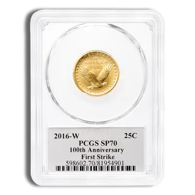2016-W 1/4 oz Gold Standing Liberty Centennial Coin PCGS SP70 — reverse view