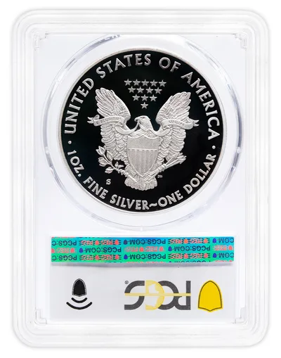 2012-S Proof Silver Eagle - 75th Anniv - PCGS PR70 — reverse view