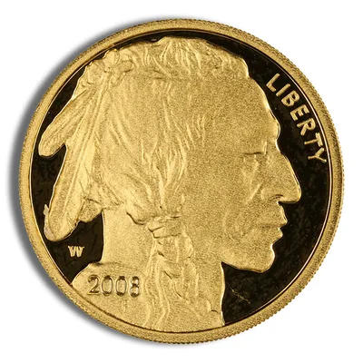 2008-W 1/4 oz Proof Gold Buffalo (w/Box & COA) — reverse view