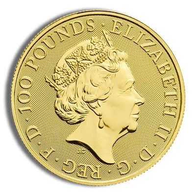 2018 1 oz Great Britain Queen's Beast Gold Coin - Unicorn — reverse view