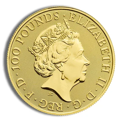 2019 1 oz Great Britain Queen's Beast Gold Coin - Falcon — reverse view