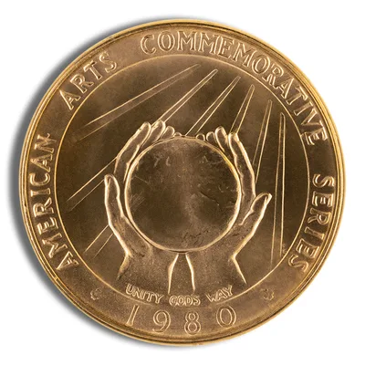 1/2 oz U.S. Mint Commemorative Arts Gold Medal — reverse view