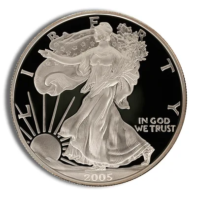 2005-W Proof Silver Eagle with Box & COA — reverse view