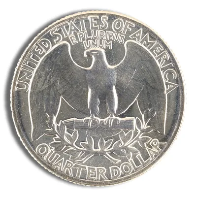 <body> FV 90% Silver Washington Quarter 1932-1964 Proof — reverse view