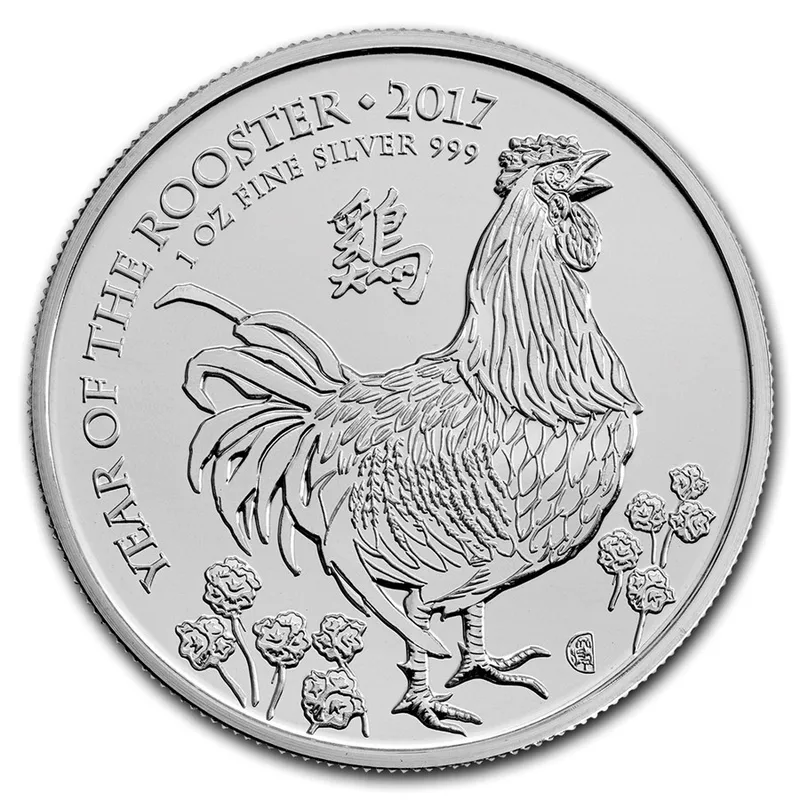 2017 1 oz Silver Great Britain Year of the Rooster BU — Silver bullion from Standard Bullion