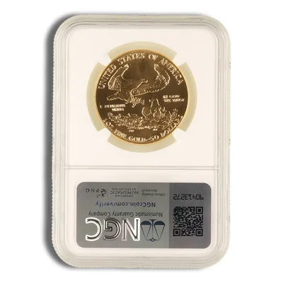 1987 1 oz Gold Eagle $50 NGC MS69 — reverse view