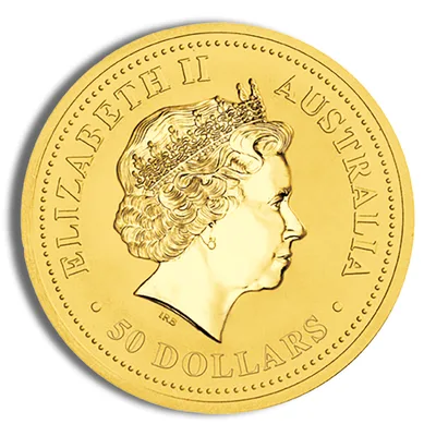 2005 1/2 oz Australia Gold Lunar Rooster BU - Series II — reverse view