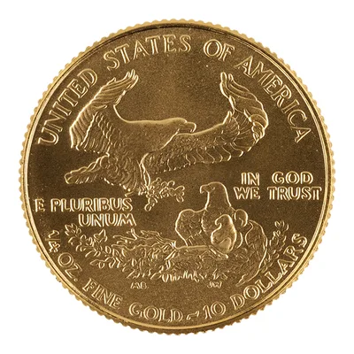1989 1/4 oz Gold Eagle - BU (MCMLXXXIX) — reverse view
