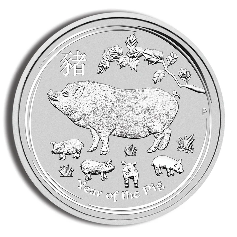 2019 1/2 oz Australia Silver Lunar Pig BU - Series II — Silver bullion from Standard Bullion