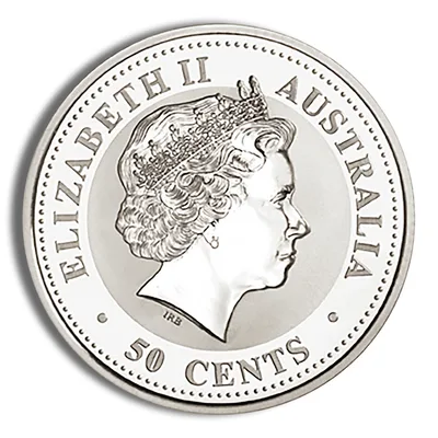 2004 1/2 oz Australia Silver Lunar Monkey BU - Series I — reverse view