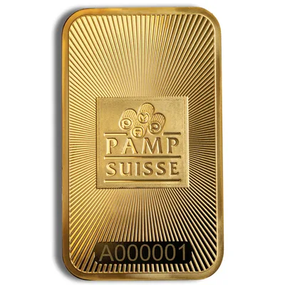 1 oz Gold Bar - PAMP Suisse (Carded) — reverse view