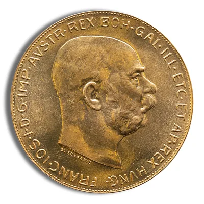 Austria 100 Corona Gold Coin — reverse view