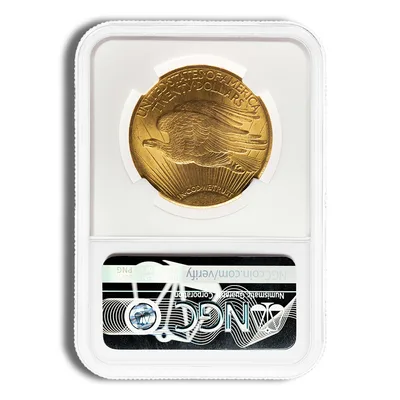 $20 Gold Saint-Gaudens Double Eagle - NGC MS62 — reverse view