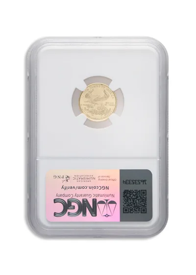 1999-W 1/10 oz Unfinished Proof Die Gold Eagle $5 NGC MS69 — reverse view