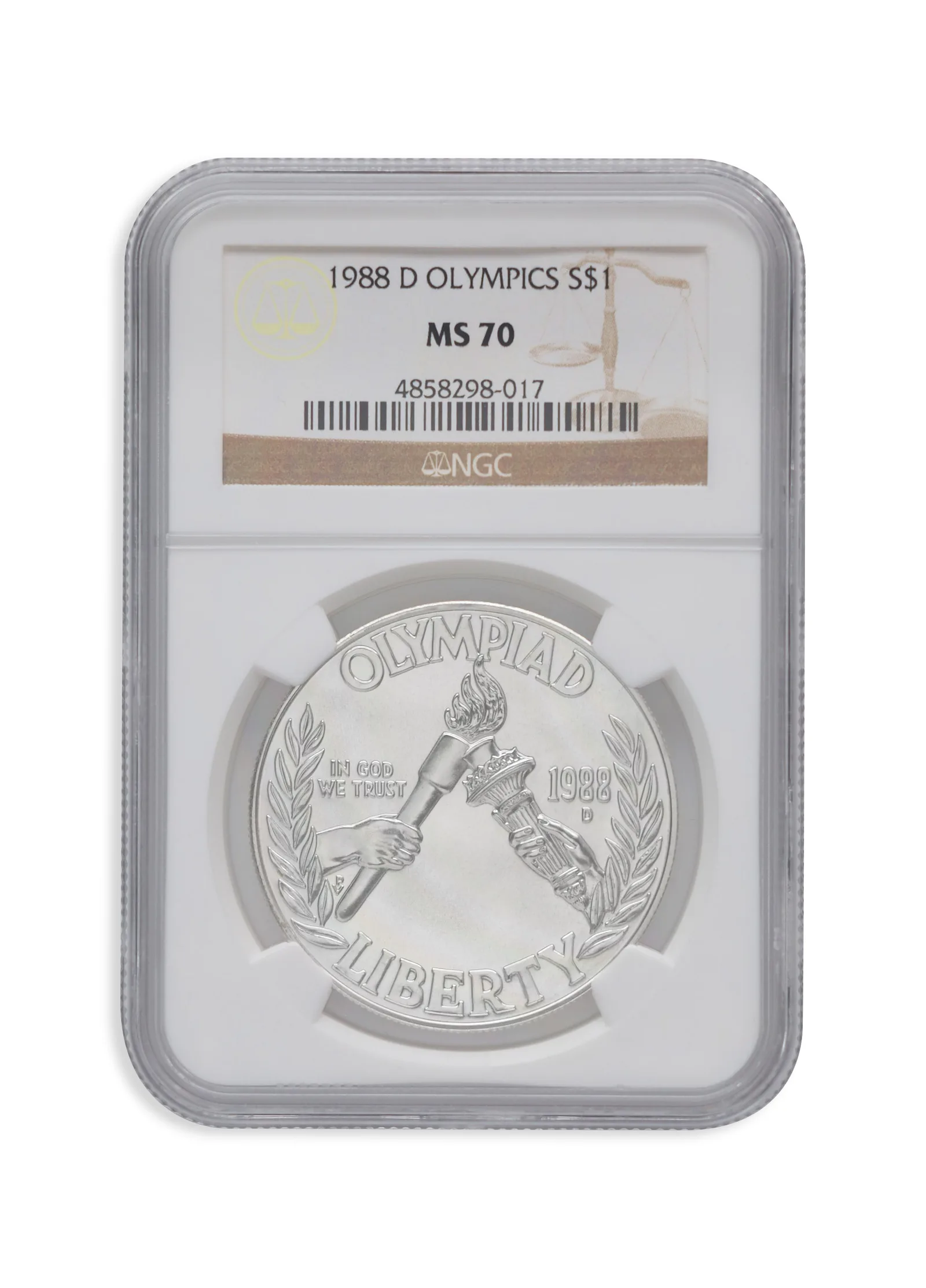1988-D <body> Olympic Silver Commem - NGC MS70 — Silver bullion from Standard Bullion