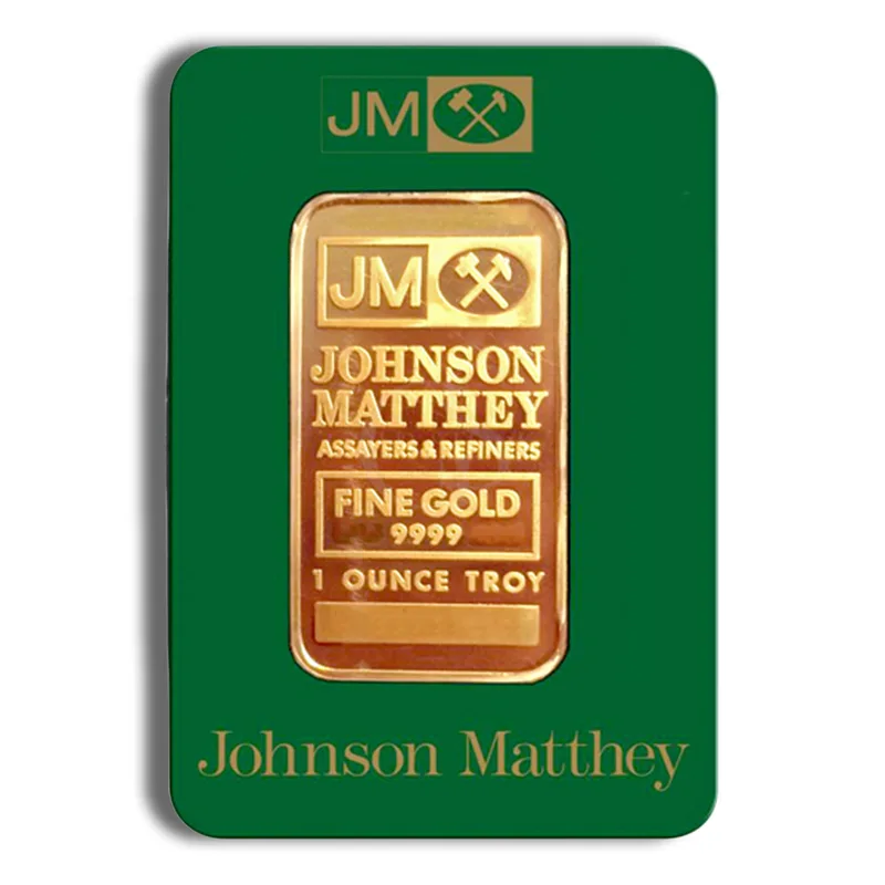 1 oz Gold Bar - Johnson Matthey (Carded) — Gold bullion from Standard Bullion
