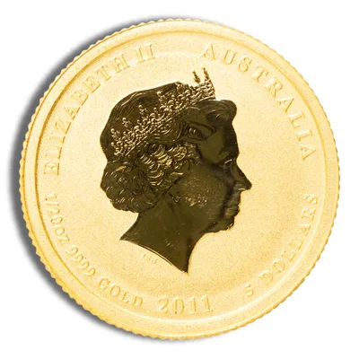 2011 1/20 oz Australia Gold Lunar Rabbit BU - Series II — reverse view