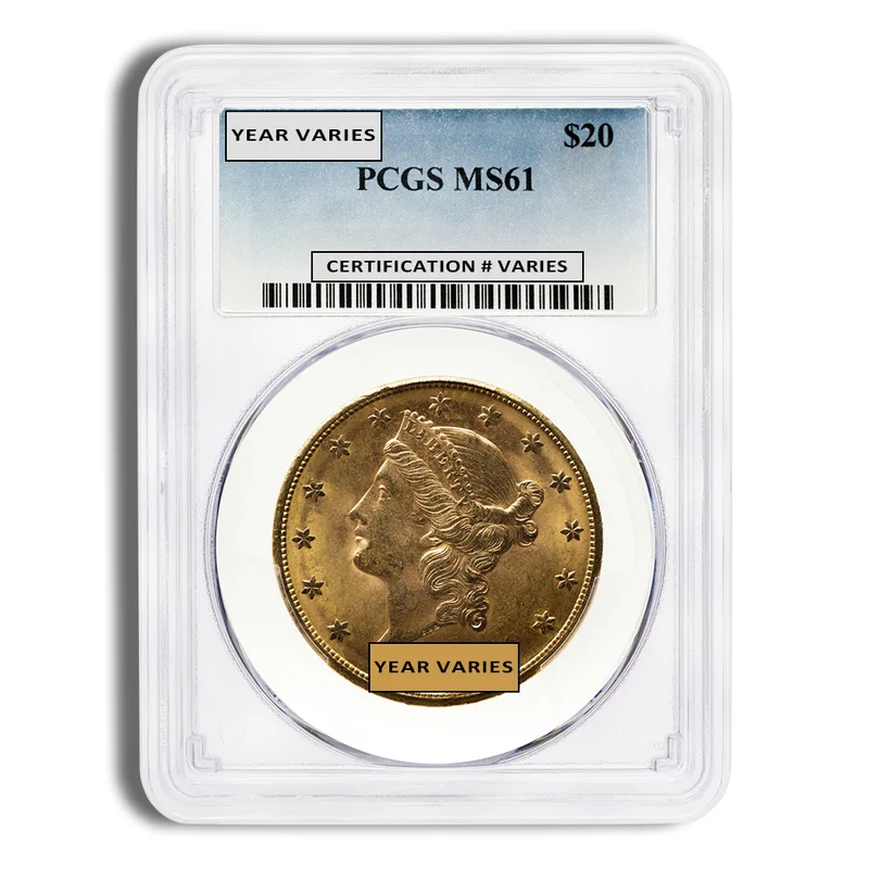 $20 Gold Liberty Double Eagle - PCGS MS61 — Gold bullion from Standard Bullion