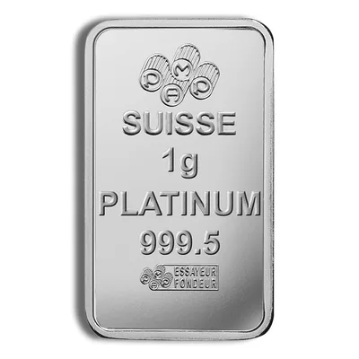 25 x 1 gram Platinum Bar - PAMP Multigram (Carded) — detail view