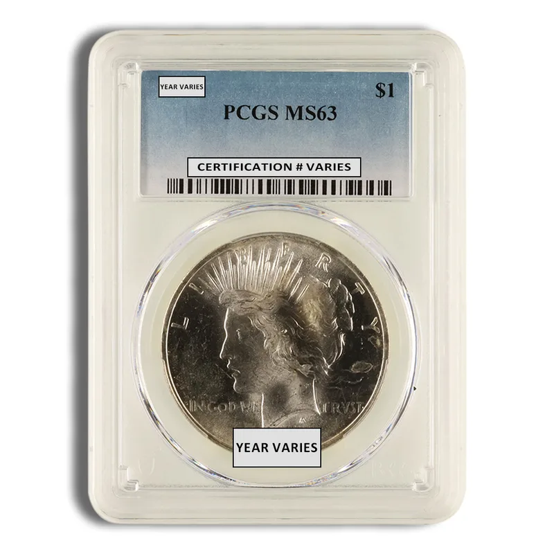 Peace Dollar - PCGS MS63 (Toned) — Silver bullion from Standard Bullion