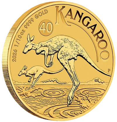 2026 1/10 oz Australian Kangaroo Gold Coin — packaging view