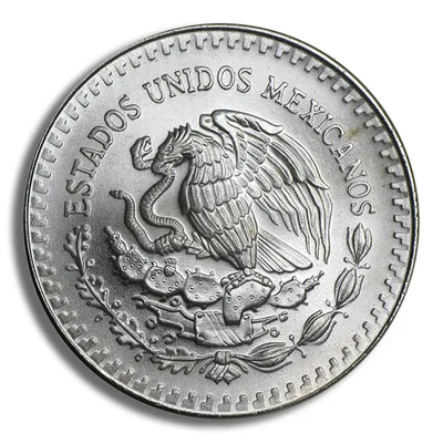1989 1 oz Silver Mexican Libertad - BU — reverse view