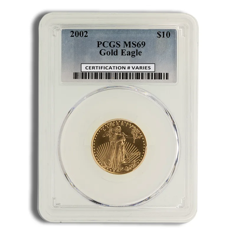 2002 1/4 oz Gold Eagle <body>0 PCGS MS69 — Gold bullion from Standard Bullion