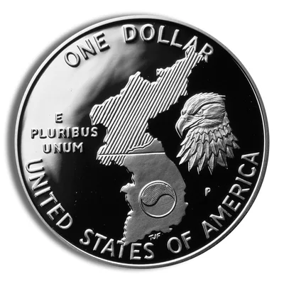 1991-P <body> Korean War Silver Commem - Proof — reverse view