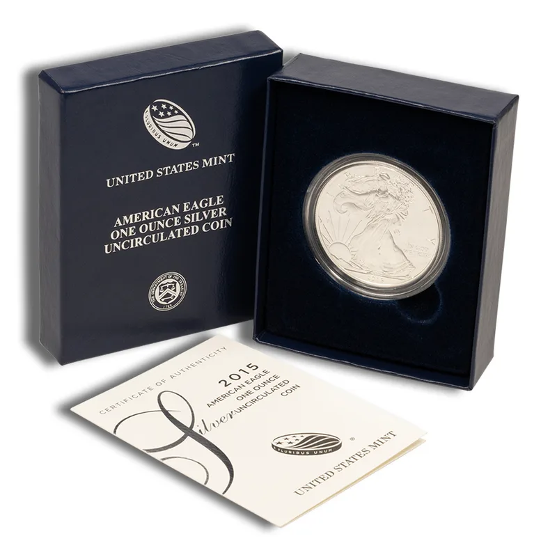 2015-W Burnished Silver Eagle with Box & COA — Silver bullion from Standard Bullion