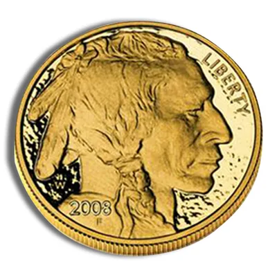 2008-W 1 oz Burnished Gold Buffalo (w/Box/COA) — reverse view