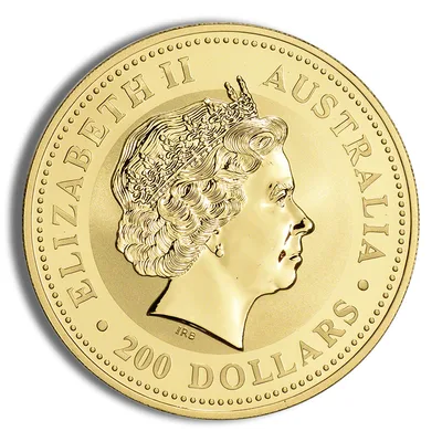 2001 2 oz Australia Gold Lunar Snake BU - Series I — reverse view