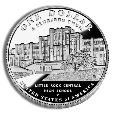 2007-P <body> Little Rock, Deseg Silver Commem - Proof — reverse view