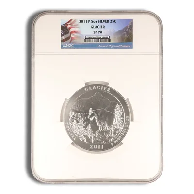 2011-P 5 oz ATB Glacier Silver Coin NGC SP70 — reverse view