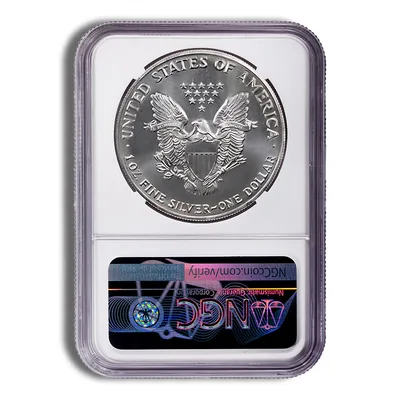 1995 Silver Eagle NGC MS69 — reverse view