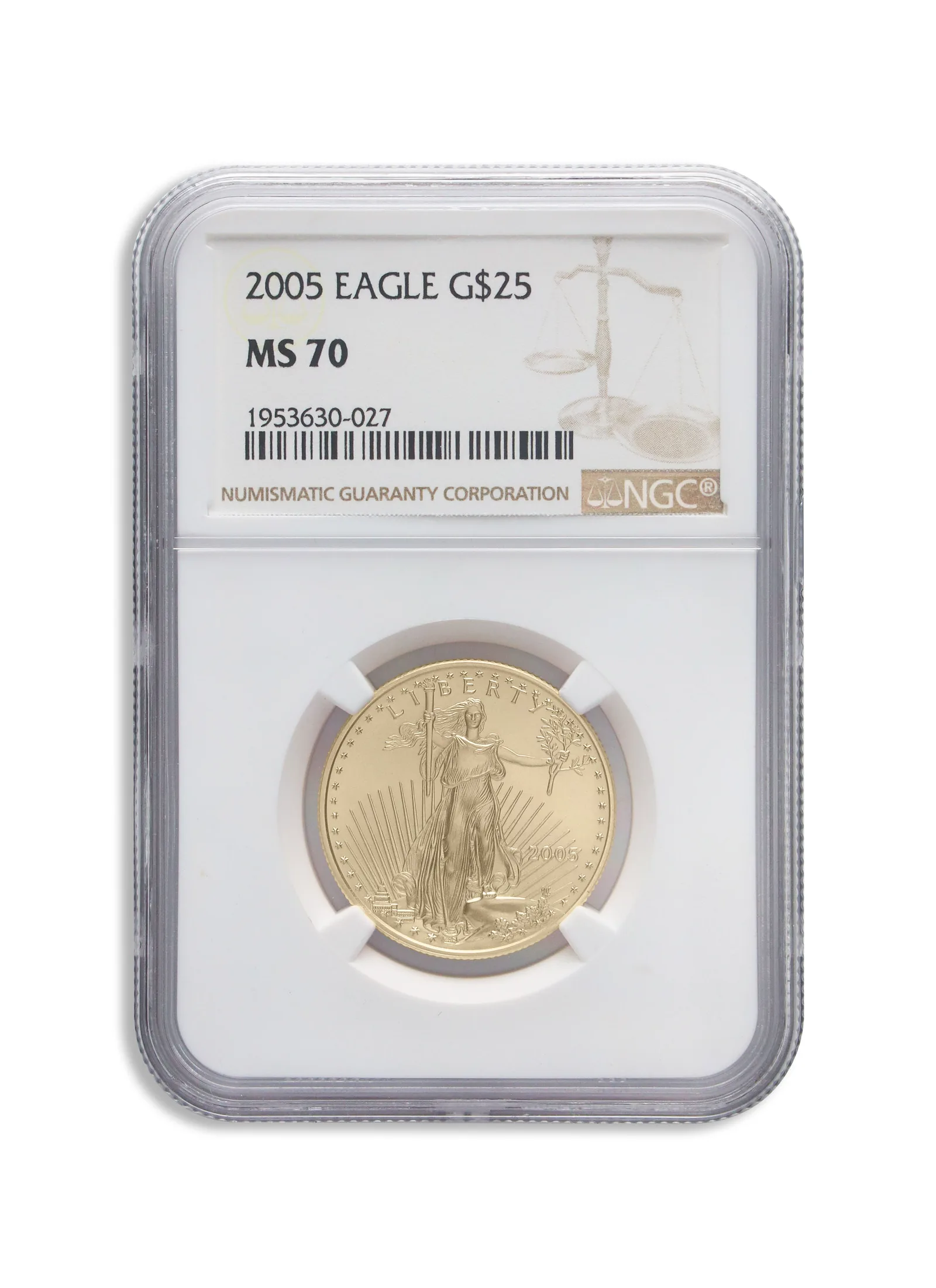 2005 1/2 oz Gold Eagle $25 NGC MS70 — Gold bullion from Standard Bullion