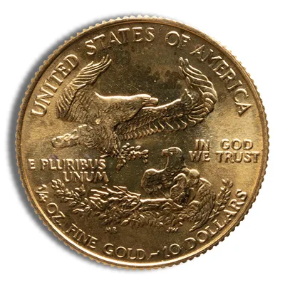 1986 1/4 oz Gold Eagle - BU (MCMLXXXVI) — reverse view