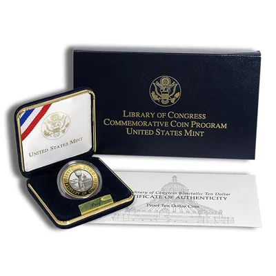 2000-W <body>0 Library of Congress Bimetallic Coin - Proof (Box/COA) — packaging view