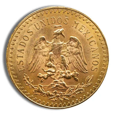1927 Mexico Gold 50 Peso BU — reverse view