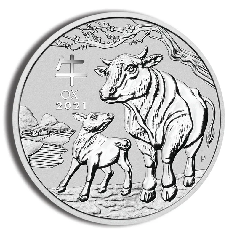 2021 1 oz Australia Silver Lunar Ox BU - Series III — Silver bullion from Standard Bullion