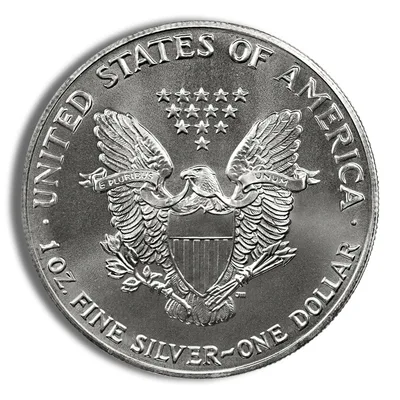 2002 Silver American Eagle - BU — reverse view