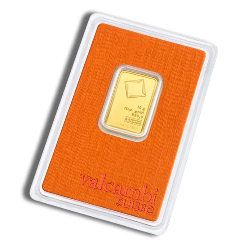 10 gram Gold Bar - Valcambi (Carded) — Gold bullion from Standard Bullion
