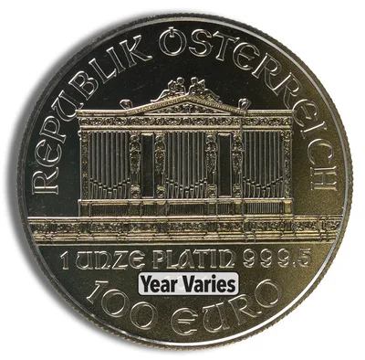 Platinum Philharmonic - 1 oz  (Year Varies) — reverse view