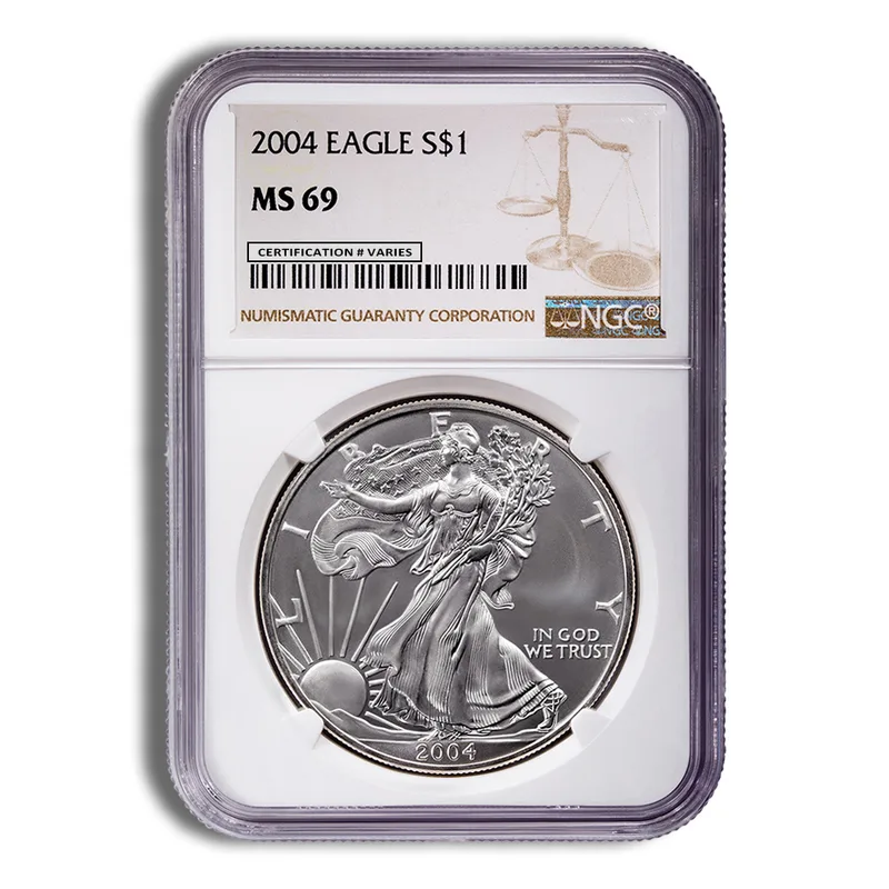 2004 Silver Eagle NGC MS69 — Silver bullion from Standard Bullion