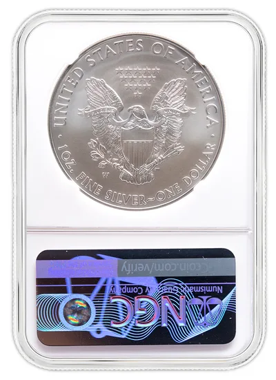 2012-W Burnished Silver Eagle NGC MS70 — reverse view
