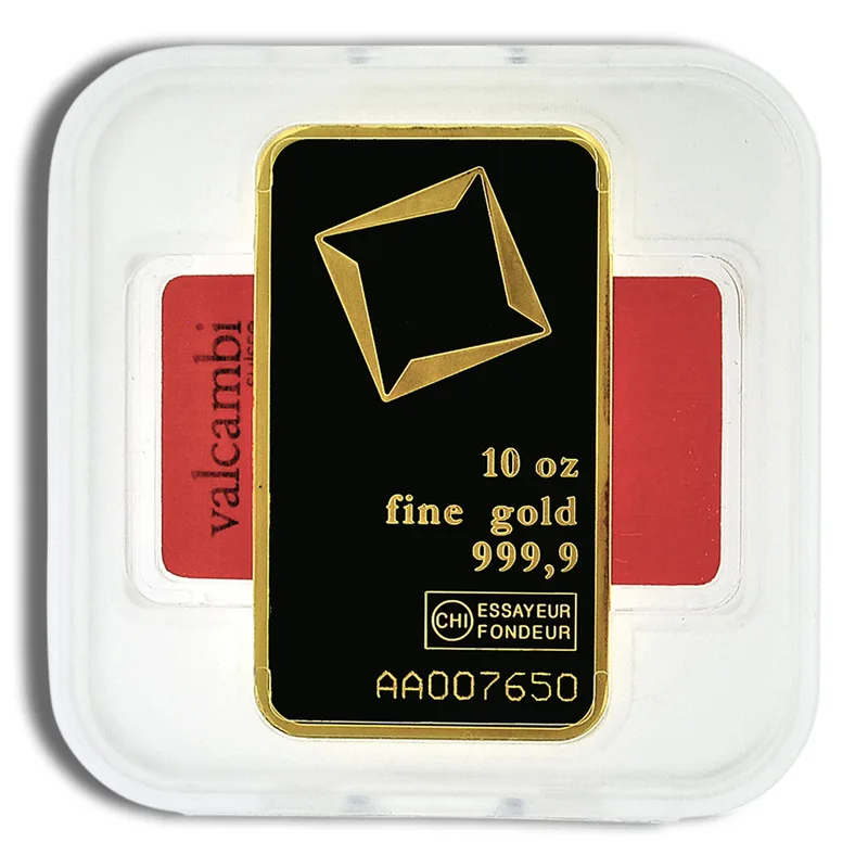 10 oz Gold Bar - Valcambi (Carded) — Gold bullion from Standard Bullion